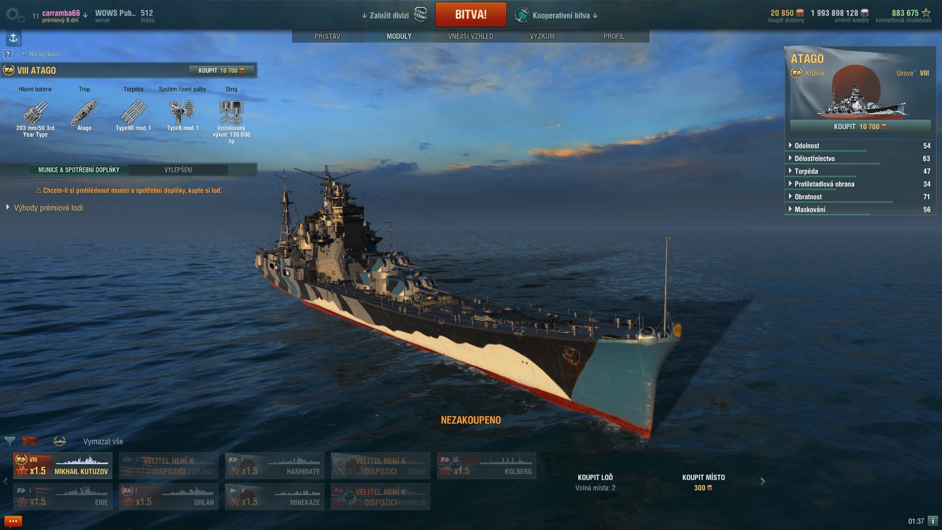 world of warships atago screensaver